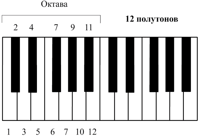 Изучаем названия нот - 12 полутонов